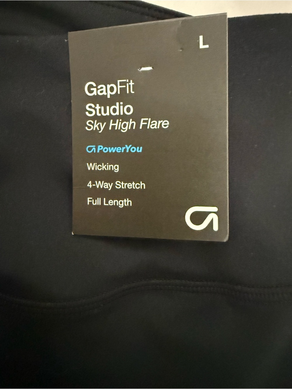 GapFit Sky High Flare Legging Pants Full Length- Black - L- NWT - Picture 7 of 12